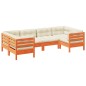 vidaXL 6-tlg. Garten-Sofagarnitur mit Kissen Wachsbraun Kiefernholz vidaXL 6-tlg. Garten-Sofagarnitur mit Kissen Wachsbraun Kiefernholz
