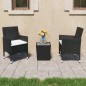 vidaXL 3-tlg. Bistro-Set Poly-Rattan und Hartglas Schwarz vidaXL 3-tlg. Bistro-Set Poly-Rattan und Hartglas Schwarz