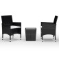 vidaXL 3-tlg. Bistro-Set Poly-Rattan und Hartglas Schwarz vidaXL 3-tlg. Bistro-Set Poly-Rattan und Hartglas Schwarz