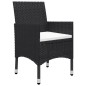 vidaXL 3-tlg. Bistro-Set Poly-Rattan und Hartglas Schwarz vidaXL 3-tlg. Bistro-Set Poly-Rattan und Hartglas Schwarz
