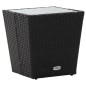 vidaXL 3-tlg. Bistro-Set Poly-Rattan und Hartglas Schwarz vidaXL 3-tlg. Bistro-Set Poly-Rattan und Hartglas Schwarz
