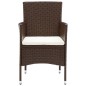 vidaXL 5-tlg. Bistro-Set Poly-Rattan und Hartglas Braun vidaXL 5-tlg. Bistro-Set Poly-Rattan und Hartglas Braun