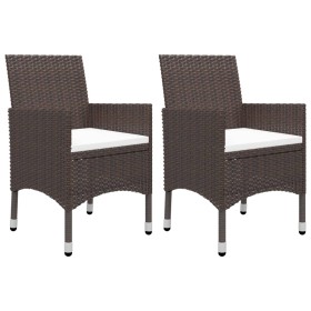 vidaXL 3-tlg. Garten-Essgruppe Poly-Rattan und Hartglas Braun