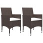 vidaXL 3-tlg. Garten-Essgruppe Poly-Rattan und Hartglas Braun