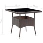 vidaXL 3-tlg. Garten-Essgruppe Poly-Rattan und Hartglas Braun