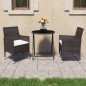 vidaXL 3-tlg. Bistro-Set Poly-Rattan und Hartglas Braun vidaXL 3-tlg. Bistro-Set Poly-Rattan und Hartglas Braun