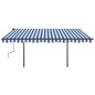 Automatische Markise mit LED & Windsensor 4,5x3 m Blau & Weiß Automatische Markise mit LED & Windsensor 4,5x3 m Blau & Weiß