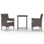 vidaXL 3-tlg. Bistro-Set Poly-Rattan und Hartglas Braun vidaXL 3-tlg. Bistro-Set Poly-Rattan und Hartglas Braun
