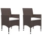 vidaXL 3-tlg. Bistro-Set Poly-Rattan und Hartglas Braun vidaXL 3-tlg. Bistro-Set Poly-Rattan und Hartglas Braun