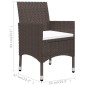 vidaXL 3-tlg. Bistro-Set Poly-Rattan und Hartglas Braun vidaXL 3-tlg. Bistro-Set Poly-Rattan und Hartglas Braun