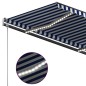 Automatische Markise mit LED & Windsensor 4,5x3 m Blau & Weiß Automatische Markise mit LED & Windsensor 4,5x3 m Blau & Weiß