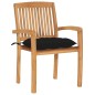 vidaXL Gartenstühle 2 Stk. mit Schwarzen Kissen Massivholz Teak vidaXL Gartenstühle 2 Stk. mit Schwarzen Kissen Massivholz Teak
