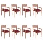 vidaXL Stapelbare Gartenstühle mit Kissen 8 Stk. Massivholz Teak vidaXL Stapelbare Gartenstühle mit Kissen 8 Stk. Massivholz Teak