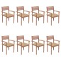 vidaXL Stapelbare Gartenstühle mit Kissen 8 Stk. Massivholz Teak vidaXL Stapelbare Gartenstühle mit Kissen 8 Stk. Massivholz Teak