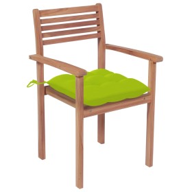 vidaXL Stapelbare Gartenstühle mit Kissen 8 Stk. Massivholz Teak