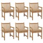vidaXL Gartenstühle 6 Stk. mit Beigen Kissen Massivholz Teak vidaXL Gartenstühle 6 Stk. mit Beigen Kissen Massivholz Teak