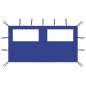 Pavillon-Seitenwand mit Fenstern 4x2 m Blau Pavillon-Seitenwand mit Fenstern 4x2 m Blau