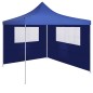 Pavillon-Seitenwand mit Fenstern 4x2 m Blau Pavillon-Seitenwand mit Fenstern 4x2 m Blau