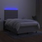 vidaXL Boxspringbett mit Matratze & LED Hellgrau 120x190 cm Stoff vidaXL Boxspringbett mit Matratze & LED Hellgrau 120x190 cm Stoff