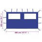 Pavillon-Seitenwand mit Fenstern 4x2 m Blau Pavillon-Seitenwand mit Fenstern 4x2 m Blau