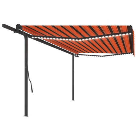 Automatische Markise mit LED & Windsensor 5x3,5 m Orange Braun