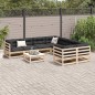 vidaXL 9-tlg. Garten-Sofagarnitur mit Kissen Massivholz Kiefer vidaXL 9-tlg. Garten-Sofagarnitur mit Kissen Massivholz Kiefer