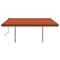 Automatische Markise mit LED & Windsensor 5x3,5 m Orange Braun Automatische Markise mit LED & Windsensor 5x3,5 m Orange Braun