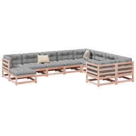 vidaXL 10-tlg. Garten-Sofagarnitur mit Kissen Massivholz Douglasie