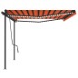Automatische Markise mit LED & Windsensor 5x3,5 m Orange Braun Automatische Markise mit LED & Windsensor 5x3,5 m Orange Braun