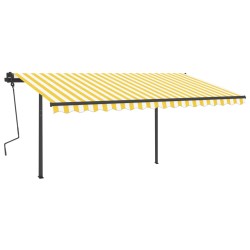 Automatische Markise mit LED & Windsensor 5x3,5 m Gelb & Weiß