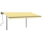 Automatische Markise mit LED & Windsensor 5x3,5 m Gelb & Weiß Automatische Markise mit LED & Windsensor 5x3,5 m Gelb & Weiß