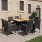 vidaXL 9-tlg. Garten-Essgruppe Poly-Rattan und Massivholz Schwarz vidaXL 9-tlg. Garten-Essgruppe Poly-Rattan und Massivholz Schwarz