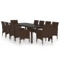 vidaXL 11-tlg. Garten-Essgruppe Poly Rattan-Braun vidaXL 11-tlg. Garten-Essgruppe Poly Rattan-Braun