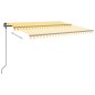 Automatische Markise mit LED & Windsensor 5x3,5 m Gelb & Weiß Automatische Markise mit LED & Windsensor 5x3,5 m Gelb & Weiß