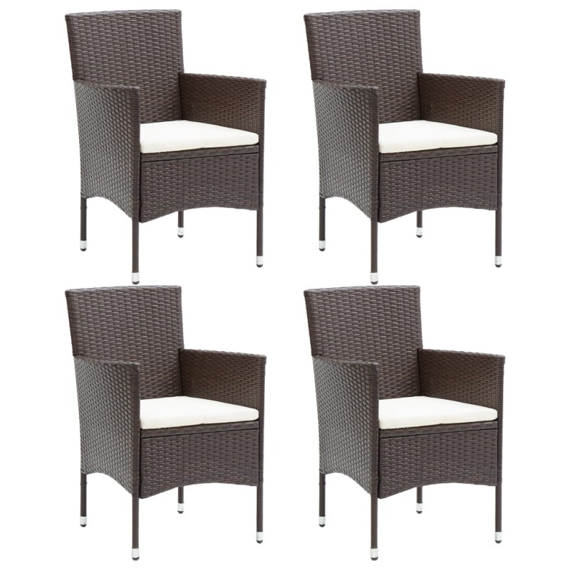 vidaXL Garten-Essstühle 4 Stk. Poly-Rattan Braun vidaXL Garten-Essstühle 4 Stk. Poly-Rattan Braun