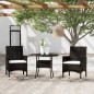 vidaXL 3-tlg. Bistro-Set Poly-Rattan und Hartglas Schwarz vidaXL 3-tlg. Bistro-Set Poly-Rattan und Hartglas Schwarz