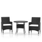 vidaXL 3-tlg. Bistro-Set Poly-Rattan und Hartglas Schwarz vidaXL 3-tlg. Bistro-Set Poly-Rattan und Hartglas Schwarz