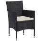 vidaXL 3-tlg. Bistro-Set Poly-Rattan und Hartglas Schwarz vidaXL 3-tlg. Bistro-Set Poly-Rattan und Hartglas Schwarz