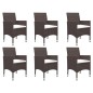 vidaXL 7-tlg. Garten-Essgruppe mit Kissen Braun vidaXL 7-tlg. Garten-Essgruppe mit Kissen Braun