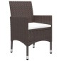 vidaXL 7-tlg. Garten-Essgruppe mit Kissen Braun vidaXL 7-tlg. Garten-Essgruppe mit Kissen Braun