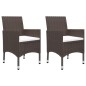 vidaXL 3-tlg. Bistro-Set Poly-Rattan und Hartglas Braun vidaXL 3-tlg. Bistro-Set Poly-Rattan und Hartglas Braun