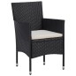 vidaXL 3-tlg. Bistro-Set Poly-Rattan und Massivholz Schwarz vidaXL 3-tlg. Bistro-Set Poly-Rattan und Massivholz Schwarz