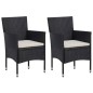 vidaXL 3-tlg. Garten-Essgruppe Poly-Rattan und Massivholz Schwarz vidaXL 3-tlg. Garten-Essgruppe Poly-Rattan und Massivholz Schwarz