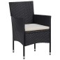 vidaXL 3-tlg. Garten-Essgruppe Poly-Rattan und Massivholz Schwarz vidaXL 3-tlg. Garten-Essgruppe Poly-Rattan und Massivholz Schwarz