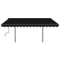 vidaXL Markise Manuell Einziehbar mit LED 4x3,5 m Anthrazit vidaXL Markise Manuell Einziehbar mit LED 4x3,5 m Anthrazit