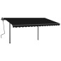 vidaXL Markise Manuell Einziehbar mit LED 4x3,5 m Anthrazit vidaXL Markise Manuell Einziehbar mit LED 4x3,5 m Anthrazit