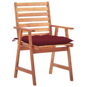 vidaXL Garten-Essstühle 3 Stk. mit Kissen Massivholz Akazie 