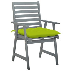 vidaXL Garten-Essstühle mit Kissen 3 Stk. Massivholz Akazie 