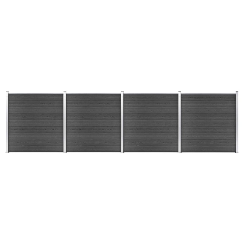 vidaXL Zaunelement Set WPC 699x186 cm Schwarz vidaXL Zaunelement Set WPC 699x186 cm Schwarz