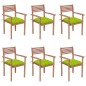 vidaXL Stapelbare Gartenstühle mit Kissen 6 Stk. Massivholz Teak vidaXL Stapelbare Gartenstühle mit Kissen 6 Stk. Massivholz Teak